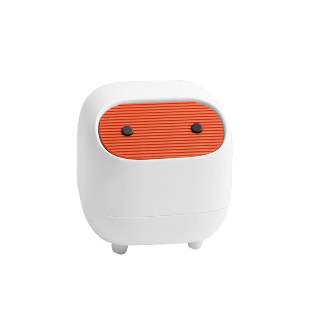 Table Waste Bin with Push Lid Mini Table Rubbish Bin Cosmetic Bin for