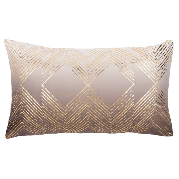 Safavieh Sarla Geometric Squares Pillow, 12" x 20", Brown/Gold