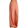 thumbnail image 3 of Women's Spring Summer Embroidered Wide Leg Pants Cotton Linen High Waist, 3 of 6