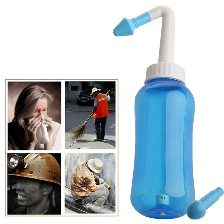 300 / 500ml Nettoyeur de nez Flacon de lavage nasal Neti Pot Traitement de  la rhinite allergique Nettoyage du nez Enfant Adulte Soins de santé