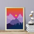 thumbnail image 2 of Designs ByLITA Purple Dawn Mountain Sunrise, 5 x 7 Wooden Wall Print (Framed) | Beautiful Flowers | Stylish Modern Decoration For The Home and Office, 2 of 3