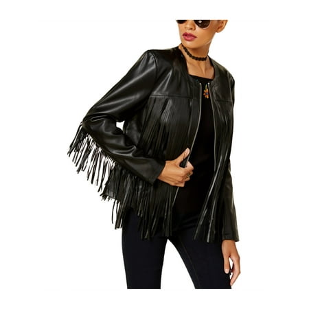 - I-N-C Womens Fringed Motorcycle Jacket