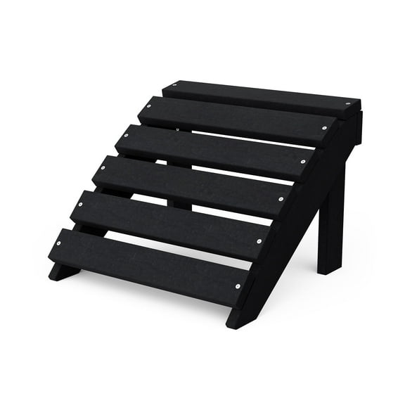 Wildridge Classic Footrest, Black - Outdoor Weather Resistant HDPE Ottoman for Adirondack Chair