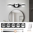 thumbnail image 5 of 3-Light LED Vanity Light Crystal Sand Acrylic Shades Industrial 21.1in Wall Sconce Lighting for Bedroom,Hallway,Mirror Laundry Room Black, 5 of 9