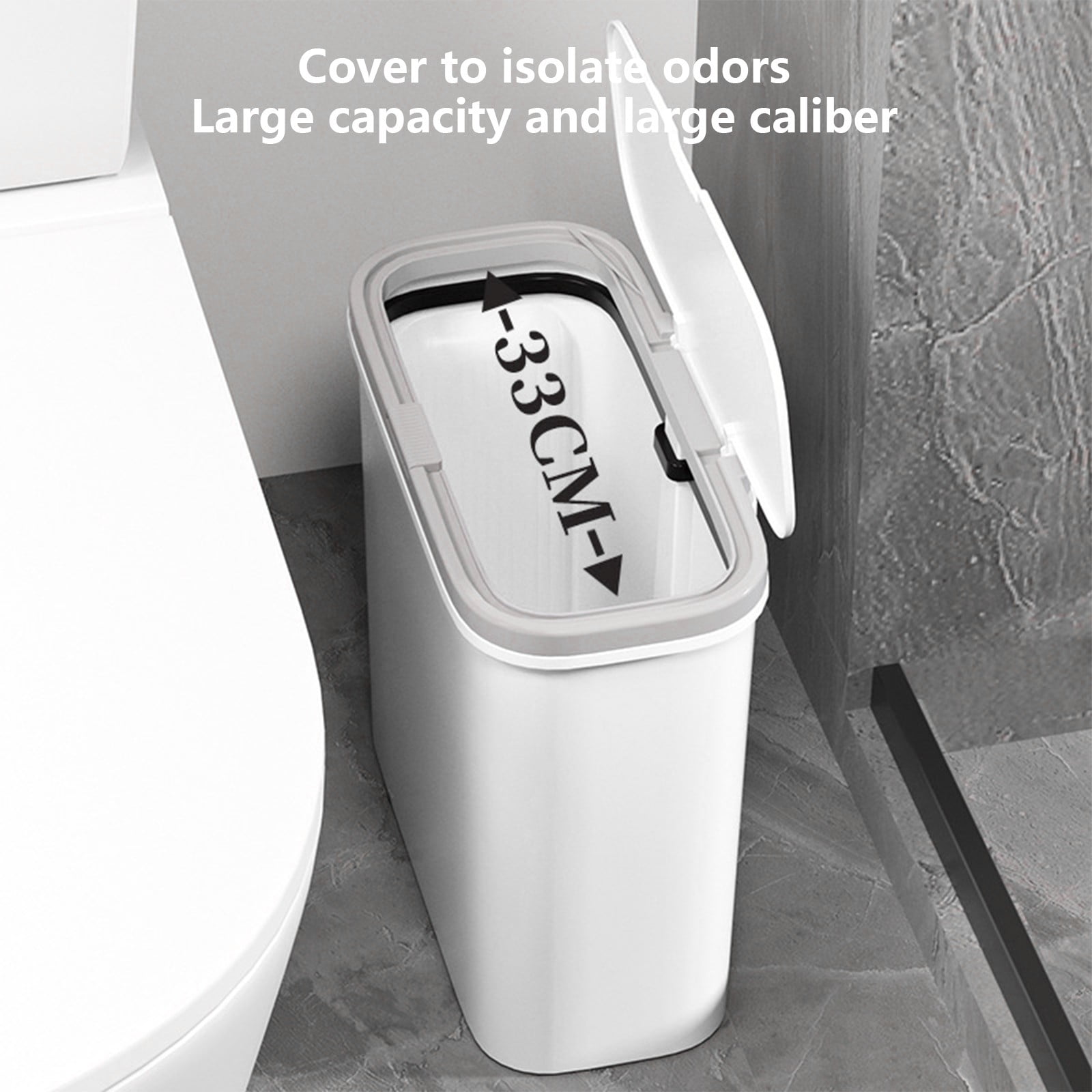 RBCKVXZ Small Trash Can with Lid,4 Gallon Trash Can with Foot Pedal and Press Type Lid,Small Bathroom Trash Can Wastebasket Garbage Container Bin for Bathroom Bedroom Kitchen Office (1, White)