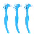 thumbnail image 1 of 3pcs Denture Toothbrush Double Brush Head Denture Care Toothbrush Denture Care Brush Anti-slip Handle Denture Cleaning Brush Portable Denture Cleaning, 1 of 3