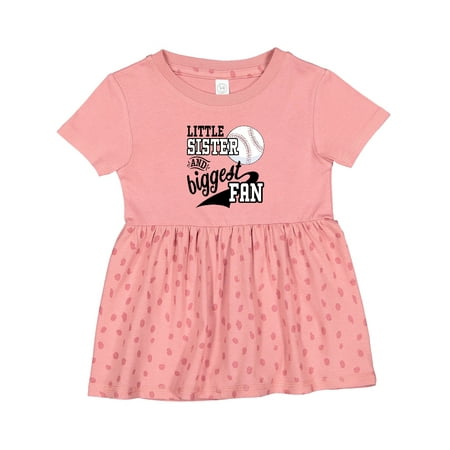 

Inktastic Little Sister and Biggest Baseball Fan Girls Baby Dress