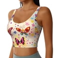thumbnail image 2 of PAYOHTO Women's Sports Vest Colorful Butterflies Girls Quick-drying Breathable Lightweight Elastic Exercise Daily Wear Summer Gift, 2 of 10