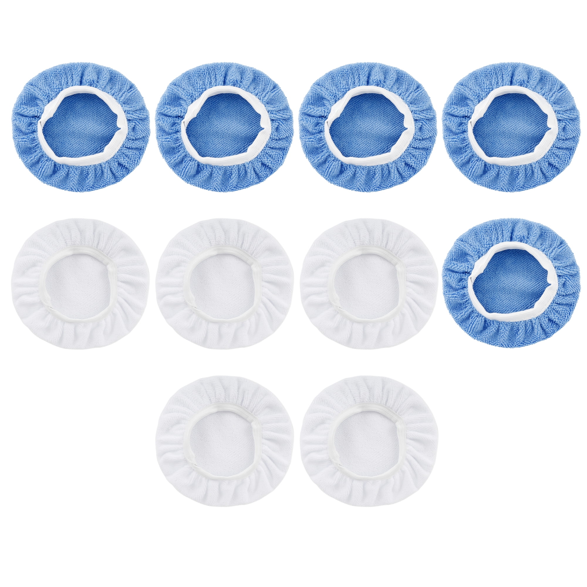 10 pcs 9-10 Inch Light Blue White Car Wax Polishing Pad Washable Covers Polisher