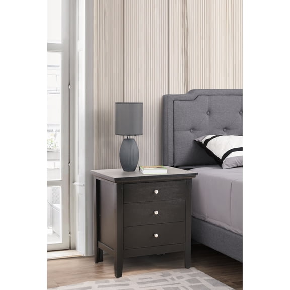 Miekor Furniture Hammond G5450-N 3 Drawer Nightstand, Black W4US8400