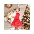 thumbnail image 4 of Sunny Fashion Girls Dress Scarlet Gold Polka Dot Tulle Twirly Ruffle Festive Christmas New Year 7 Years, 4 of 7
