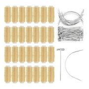 Mandala Crafts Hair Weave Needle and Thread Set - Hair Needle and Thread Kit for Sewing Hair  70 C Needles T Pins 24 Roll Hair Weaving Thread for Hair Sew In Extension Wig Weft