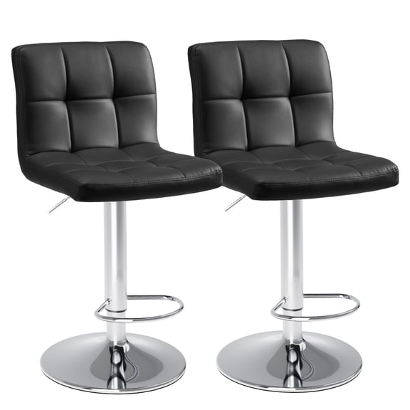 MAYEERTY Bar Stools Set of 2, Height Adjustable 360° Swivel PU Leather Bar Stools with Backrest and Footrest, for Kitchen Island Home Bar Dining Room