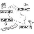 thumbnail image 2 of Febest RIGHT ENGINE MOUNT (HYDRO) # MZM-009 OEM BC1F-39-060B, 2 of 2