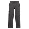 thumbnail image 4 of Cethrio Boys Cargo Sweatpants Size 10-12, Elastic Waist Open Bottom Fleece-lined Multiple Pockets Straight-leg Pants Dark Gray, 4 of 7