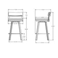 thumbnail image 4 of Amisco Travis 26 In. Swivel Counter Stool - Pale Grey Beige Polyester / Grey Metal, 4 of 6
