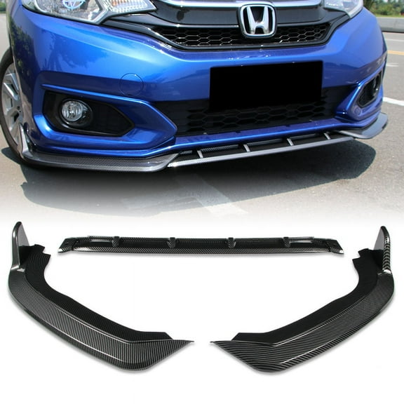 Stay Tuned Performance For 18-21 Honda Fit Carbon Look Style JDM Front Bumper Body Kit Spoiler Lip 3PCS