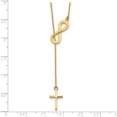 thumbnail image 3 of 14K Yellow Gold Polished Infinity & Cross Lariat Necklace (18 X 0.8) Made In Turkey sf2525-18, 3 of 5