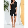 thumbnail image 6 of iEFiEL Womens Boyleg One Piece Swimsuit Tummy Control Swimwear Short Sleeve Rash Guard Wetsuits Black XXL, 6 of 7
