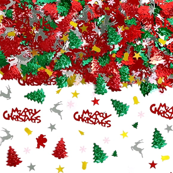 Confeti navideño YUJUN, 2200 unidades, decoración de mesa navideña con purpurina