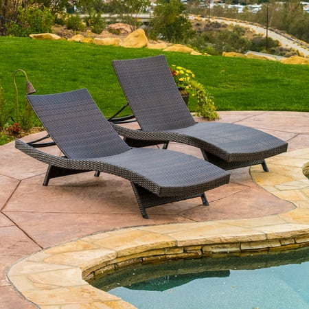 Berkeley Outdoor Brown Wicker Adjustable Chaise Lounge Chair (Set of 2)