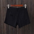 thumbnail image 4 of Ripped Jeans Shorts for Women Summer Solid High Waist Breasted Sexy Perforated A Wide Leg Denim Trendy Casual Shorts S-5XL, 4 of 4