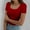 Red, variant on SHITINN Womens Summer Short Sleeve Tops Square Neck Ribbed Slim Fitted Shirts Casual Tee Tshirt Womens Summer Tops Short Sleeve Women Summer Outfits Casual Womens Tops