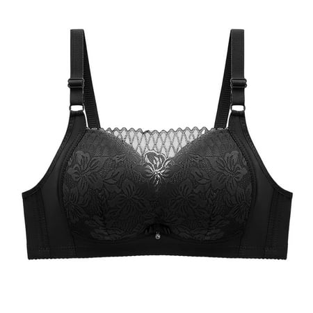 

Sebtyili Women s Comfortable Gathering No Steel Ring Anti Strapping Lace Breathable and Adjustable Bra