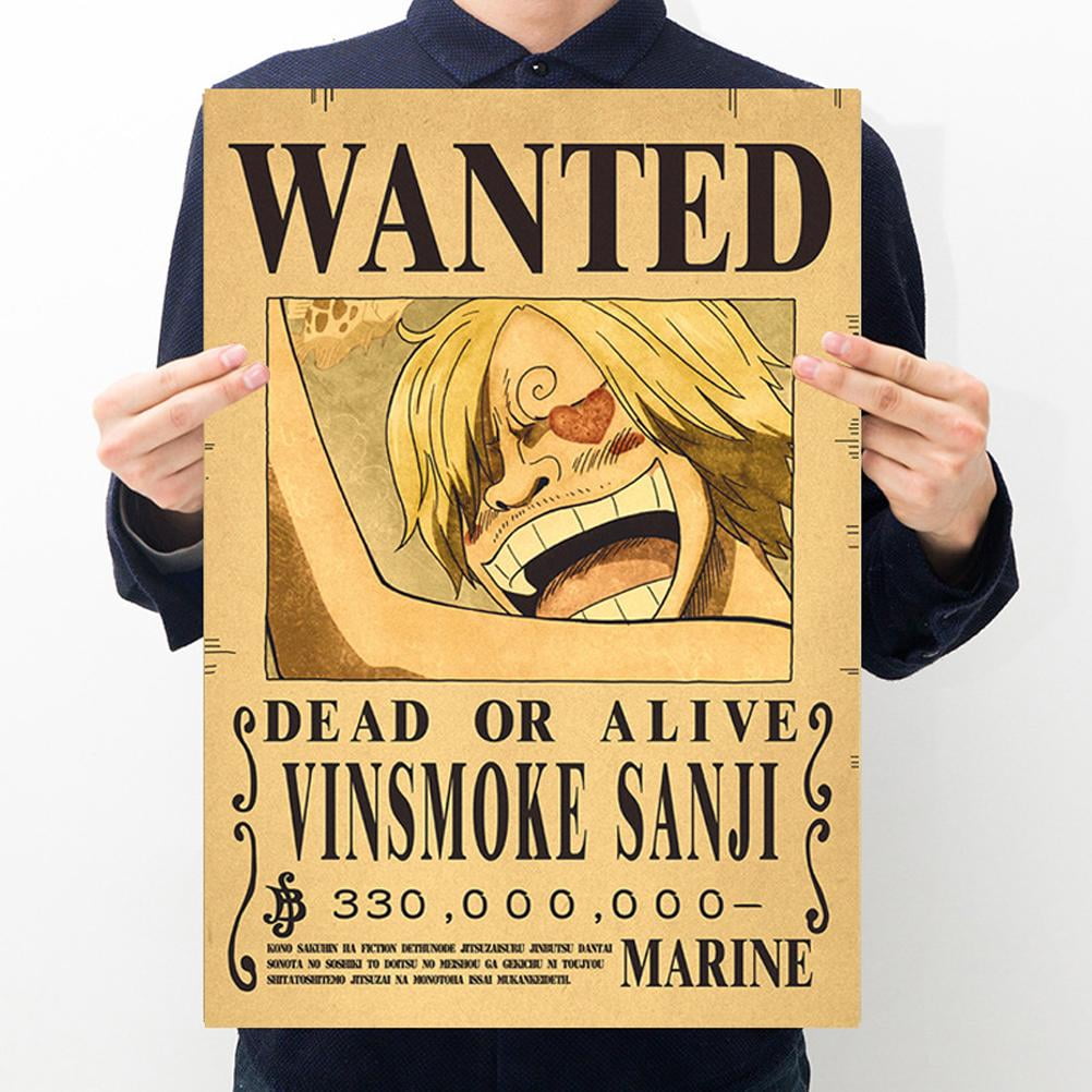 Japanese Anime One Piece Character Reward Series Wanted Kraft Paper Retro Poster Dormitory Hotel Door Home Wall Decoration Painting M016 Sanji Walmart Com