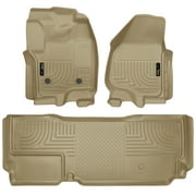 Husky Liners 2012.5 Ford SD Super Cab WeatherBeater Combo Tan Floor Liners (w/o Manual Trans Case)
