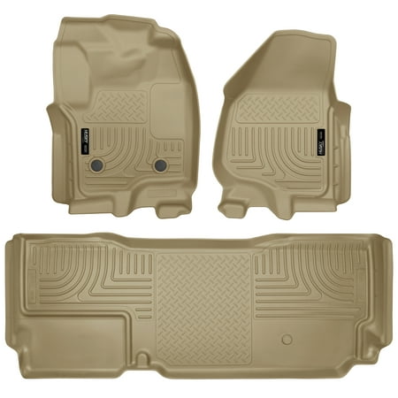 Husky Liners 2012.5 Ford SD Super Cab WeatherBeater Combo Tan Floor Liners (w/o Manual Trans Case)