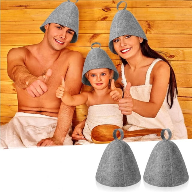 Wmhnj Gorro de baño para sauna de vapor, de algodn absorbente, con presilla para colgar, para hombres y mujeres.