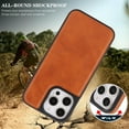 thumbnail image 3 of Allytechgroup iPhone 12 Pro / 12 Case, [Compatible with Magsafe] Slim Fit Shell Shockproof Anti-Scratch Lightweight Bumper Retro PU Leather TPU Phone Case for Apple iPhone 12 Pro/12,Lightbrown, 3 of 6