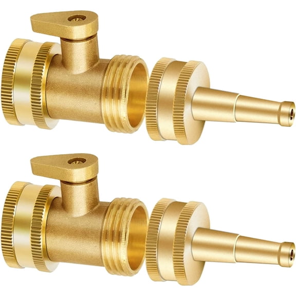 Garden Hose Nozzle Brass Jet High Pressure Water Sprayer with Heavy Duty Solid Metal Shutoff Valve, Durability Power Washer 3/4" GHT Connector for Gar