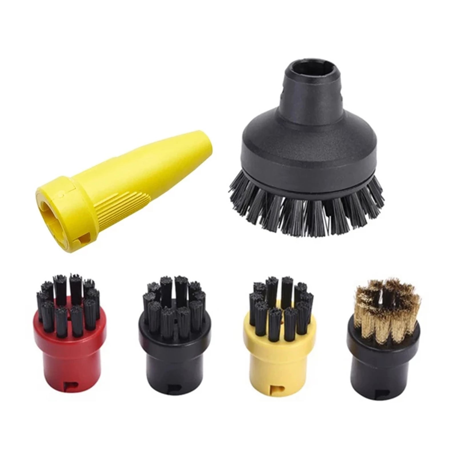 4 x Round Nylon Brushes Nozzles For Karcher Steam Mop Cleaners Brush 