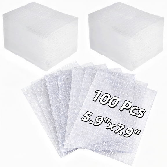 Bubble Wrap Bags, 100 Pack 5.9x7.9 Inch Clear Bubble Pouches for Packing, Shipping, Moving