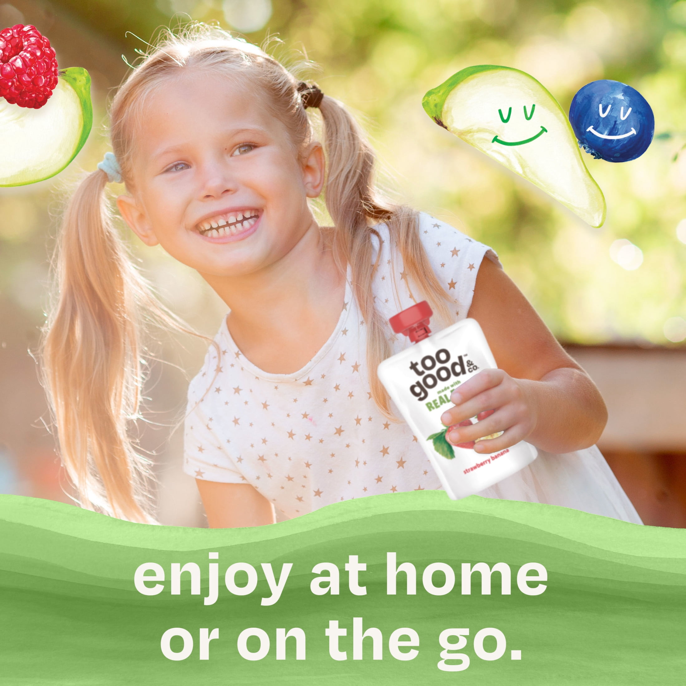 Too Good & Co. Pear Berry Yogurt-Cultured Ultra-Filtered Milk Pouches, Kids Snacks, 3.5 oz, 4 Count​