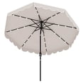 thumbnail image 2 of Costway 9.3 FT Solar Patio Umbrella Outdoor Market Sunshade with 24 LED Lights Ruffles Beige, 2 of 10