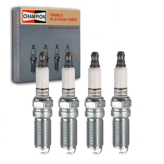4 pc Champion Double Platinum Spark Plugs compatible with Chevrolet Colorado 2.5L 2.8L 2.9L L4 2004-2020