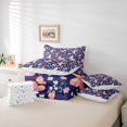 thumbnail image 6 of Manfei Bohemian Butterfly Floral 7-Piece Twin Bedding,Countryside Leaves Bedding Comforter Set,Colorful Stars Reversible, 6 of 7