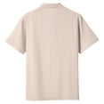 thumbnail image 5 of European Solid Color Button Open Neck Pocket Men's Casual Loose Comfortable Stand Up Collar Business Short Sleeve T-Shirt Men's Loose Fit Casual Fashion Shirt, 5 of 9