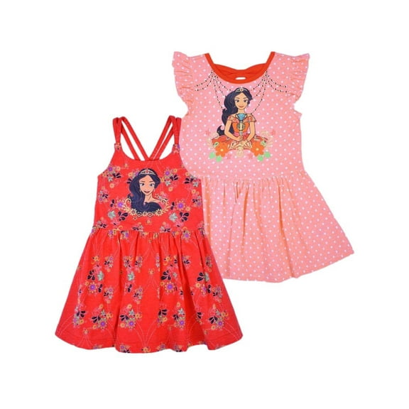 Disney Toddler Girls' Elena of Avalor 2 Pack Casual Dresses, Sizes 2T-4T