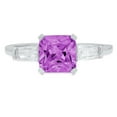thumbnail image 7 of Three-Stone Engagement Ring for Women - 1.62ct Simulated Alexandrite in 14K White Gold Promise Ring, 7 of 7