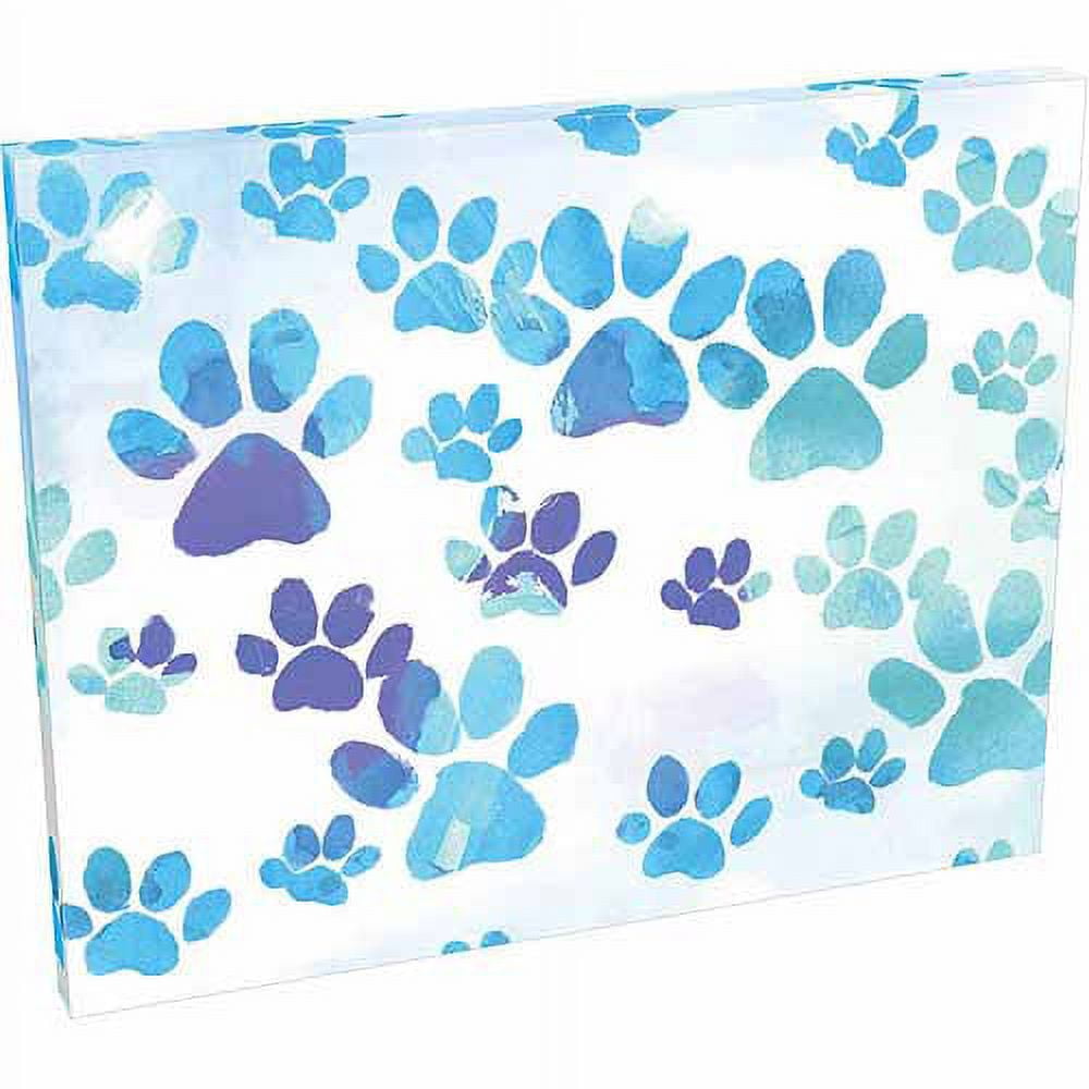 Pet Palette Paw Print Painting Set and Heart Shaped Watercolor Bowl Blue  White 