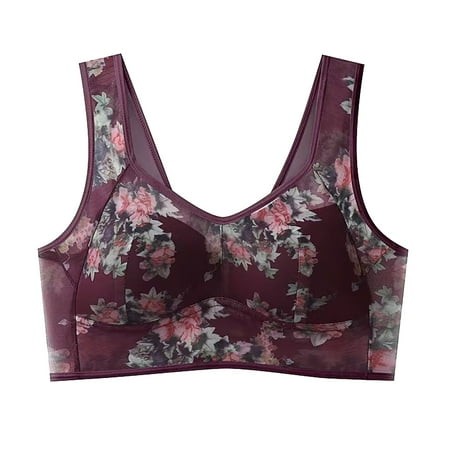 Hontri Bras for Women High Support Bras for Women Adjustable Strap Full Coverage up Bras Comfortable No Underwire Wireless Bras ( 1X Women s Bra Clearance Sales ) Coffee