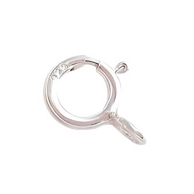 Cierre de anillo de resorte sólido de 5mm, hebilla redonda portátil resistente al desgaste, accesorios de botón de Metal, collar, hallazgos de Ropa, zapatos y accesorios Miscelánea Plata Jumpingount AP015515-01