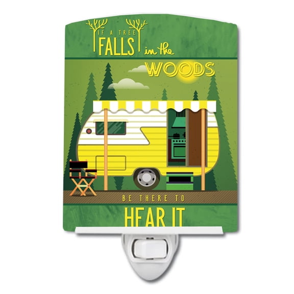 Caroline's Treasures BB5482CNL Be in the Woods Retro Camper Ceramic Night Light, 6x4x3", multicolor