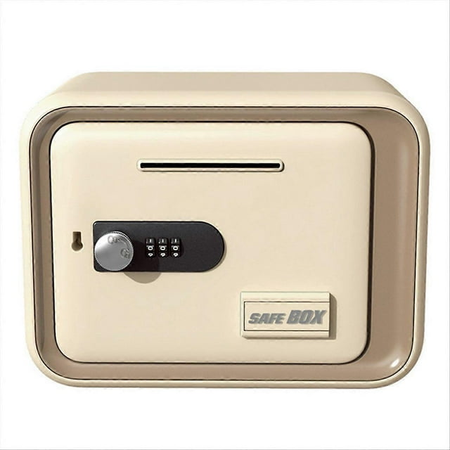 Password Lock Safe, Household Small Coin Piggy Bank Money Box, Khaki