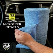Auto Drive Tear Away Car Wash Multi-Purpose Microfiber Towel Roll, 75 Pack
