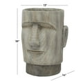 thumbnail image 3 of DecMode 13" x 18" Easter Island Brown Magnesium Oxide Face Planter, 3 of 8